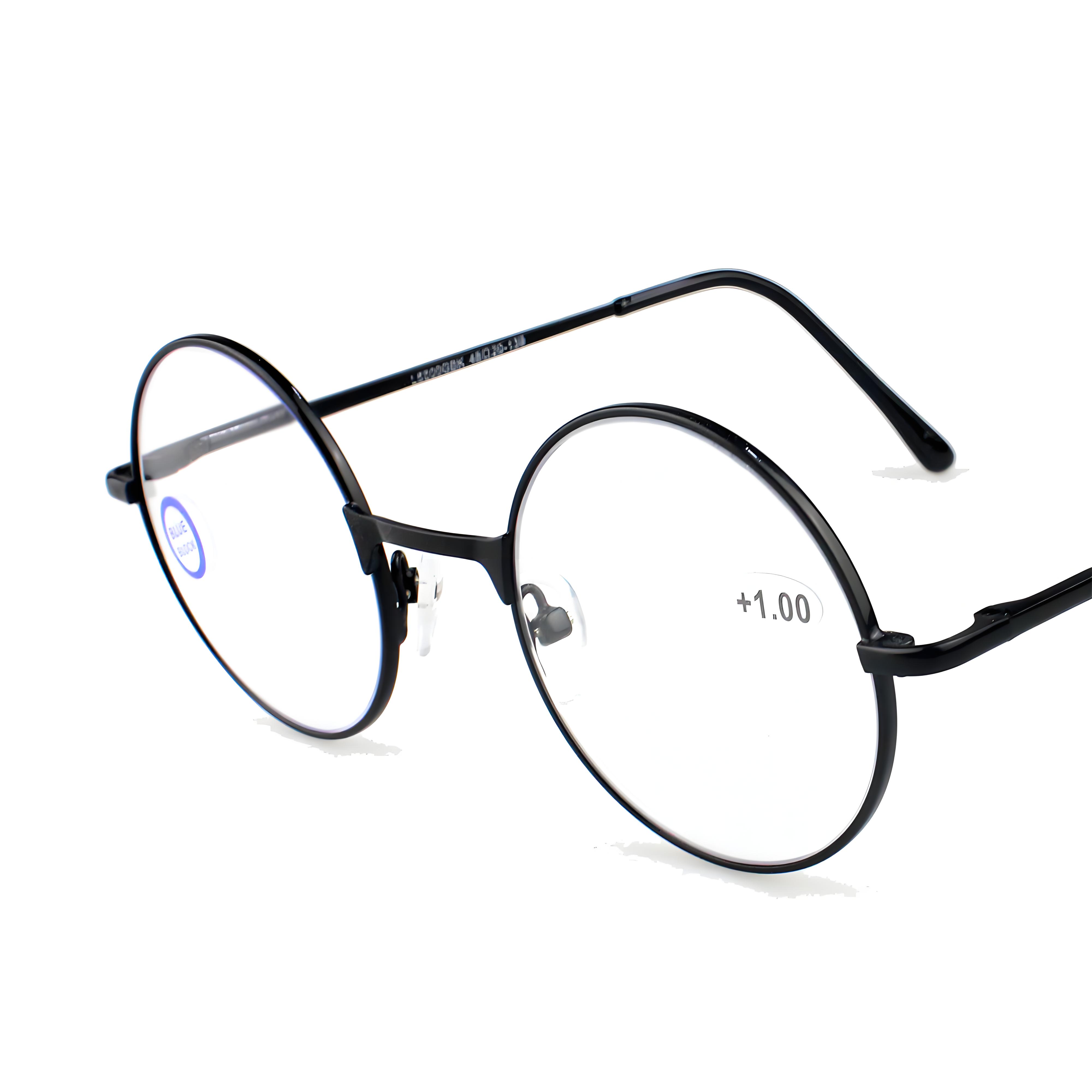 

Vintage Round Metal Blue Light Blocking Reading Glasses - Lightweight Anti - Eye Strain Readers For Men & Women +1.5