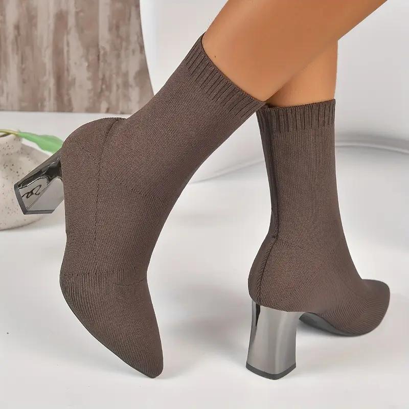 Fashion Aphixta Beige Cotton Fabric Women Ankle Boots 5cm High Heels Modern Boots Big Size42 Shoes Woman Boats botines para mujeres