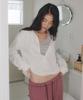 Seuteulaipeumagalin Summer Sleeve Open Button Loose Collar T-Shirt Ivory