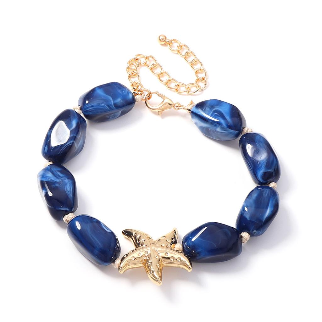 Simple trend irregular geometric resin beaded starfish bracelet versatile vacation film atmosphere women's models