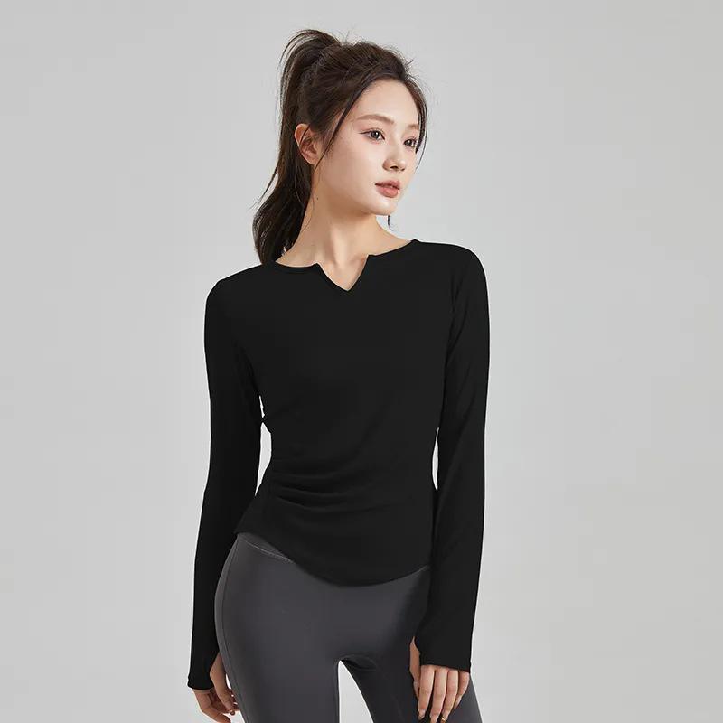 Slimming Yoga Suit Set: Women's V-Neck Quick-Dry Sports Top & Tight Training Pants