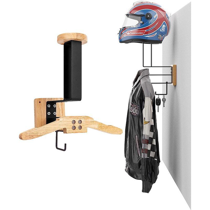 Wooden Wall-Mounted Tactical Equipment and Helmet Storage Rack