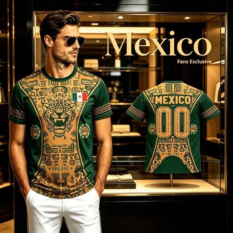 Summer Mexico Print T Shirt for Men Funny 3D Eagle Pattern Tees Football Sports Kids Fashion Print Casual Women Short Sleeve