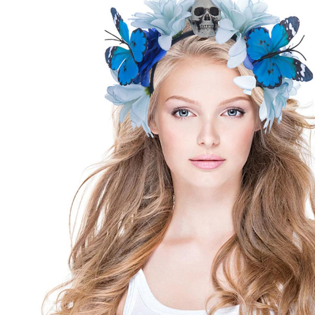 Creative Skull Headwear Butterfly Flower Headbands For Outdoor Halloween Costumes And Theme Parties Essential Accessory