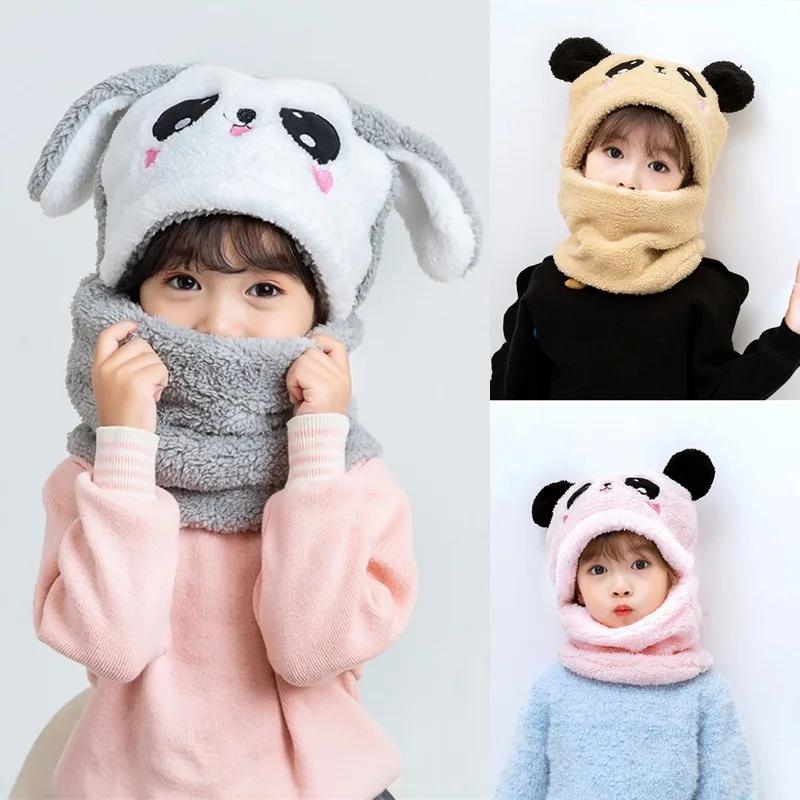 2-8 Years Old Baby Winter Hat Fleece Lined Girls Boys Infant Caps for Kids Earflap Scarf Knitted Beanie Balaclava Skull Caps