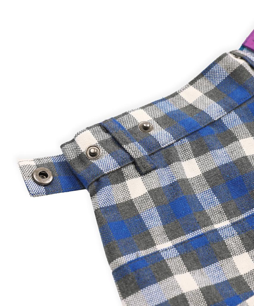 GLACK Gp188 Xp Check Linen Lounge Pants (Blue)