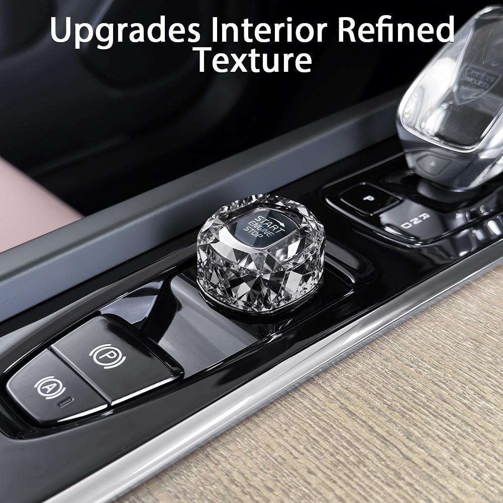 One-button Start Crystal Knob Cover For Volvo XC60/S90/XC90/S60/V60/V90 Car Interior Starter Button Cover Auto Accessories