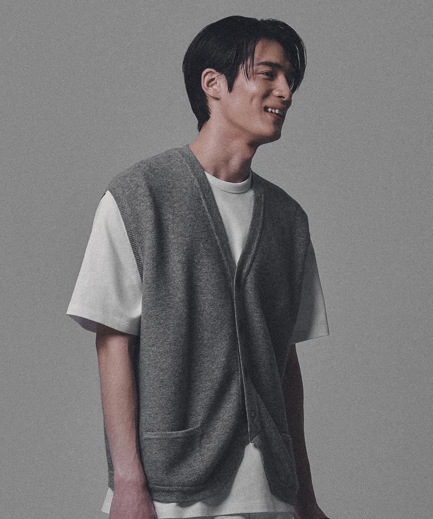 Teildeon Wool Cashmere Knit Vest Melange
