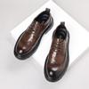 Men's Genuine Cowhide Brogue Leather Shoes - Carved, Versatile Casual Business & Wedding Fashion Footwear