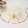 Summer New Fashion Flower Versatile Wave Hat Small Face Foldable Sunscreen Sun Hat Straw Hat