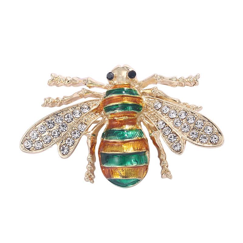 Nowy Styl Broszka Pszczoła z Kroplami Oleju - Urocza Pins Zwierzęcy na Kołnierzyki i Dodatki do Odzieży