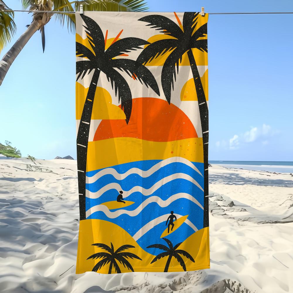 Towel Scenery Textile Bathrobe Beach Quick-Drying Lightweight Portable Camping Beach Swim Pool Travel