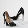 Classic Smooth Black High Heels Women's Shallow Mouth Fine Heels 11.3cm Women's Pointed Banquet Shoes Dress Shoes
