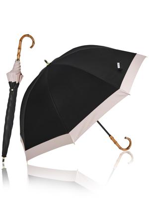 KIZAWA Long Silky Gloss Deep 55cm UV Light Full Large Heat Heat Protection Parasol, Fabric, Ribs, Ribs, Bamboo-Style Handle, Protection, 100%