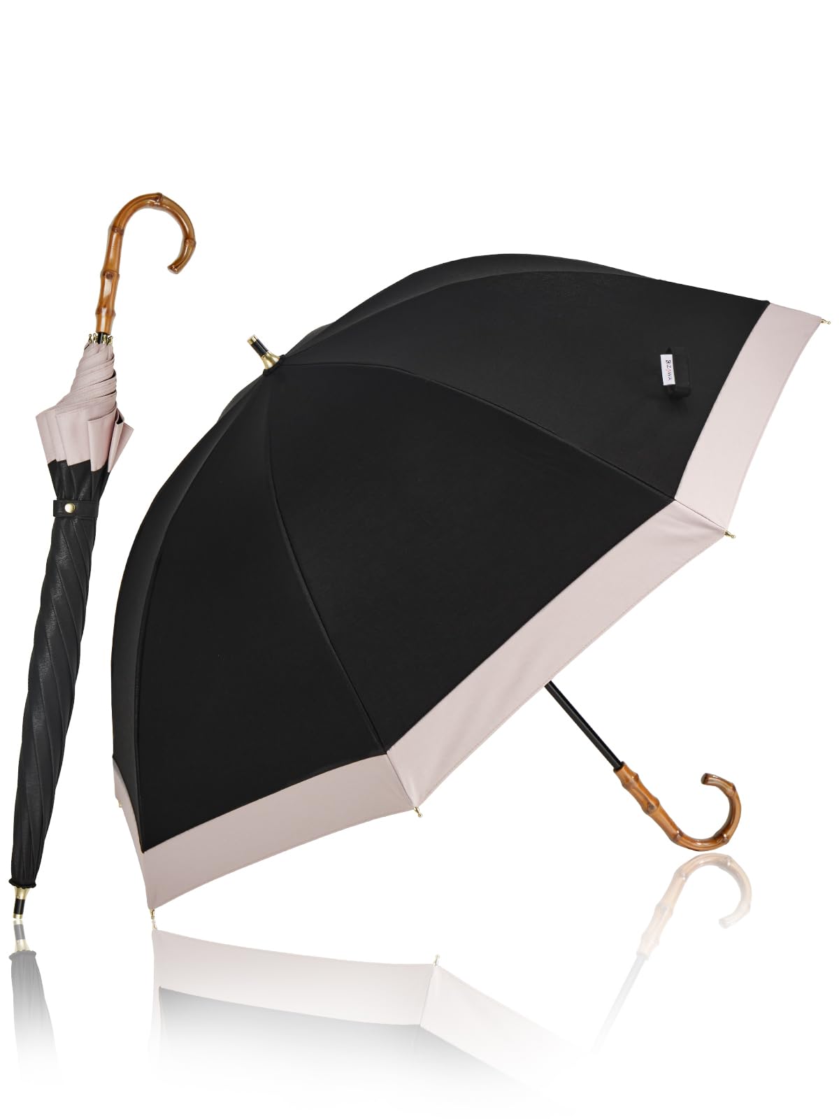 

KIZAWA Длинный шелковистый глянцевый глубокий 55 см УФ-защита Полный большой Защита от жары Защита от жары Зонт от солнца, Ткань, Ребра, Ребра, Ручка в бамбуковом стиле, Защита, 100%