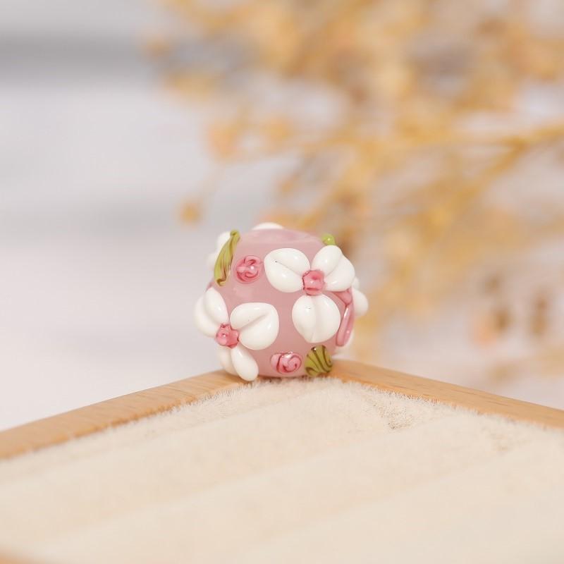 10PC 12mm Japanese Cherry Blossom Beads with Three Petals, Flower Outside, Glass Beads, Scattered Beads, DIY Handmade Bead Beads