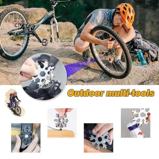 

18-в-1 снежинка многофункциональный ключ открывалка для бутылок креативная форма нержавеющая высокая твердость портативный многофункциональный инструмент из углеродистой стали чёрный