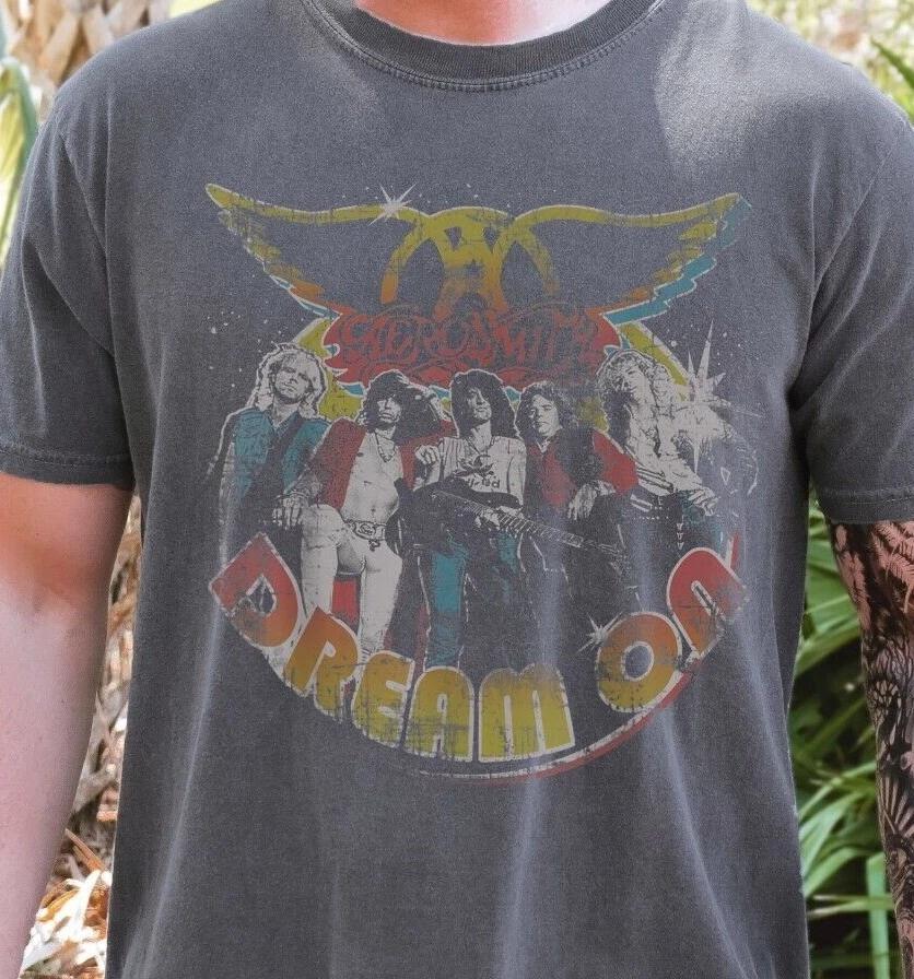 Aerosmith Dream On T-Shirt Rock Band on Vintage Black Comfort Colors 1717 Tee XL