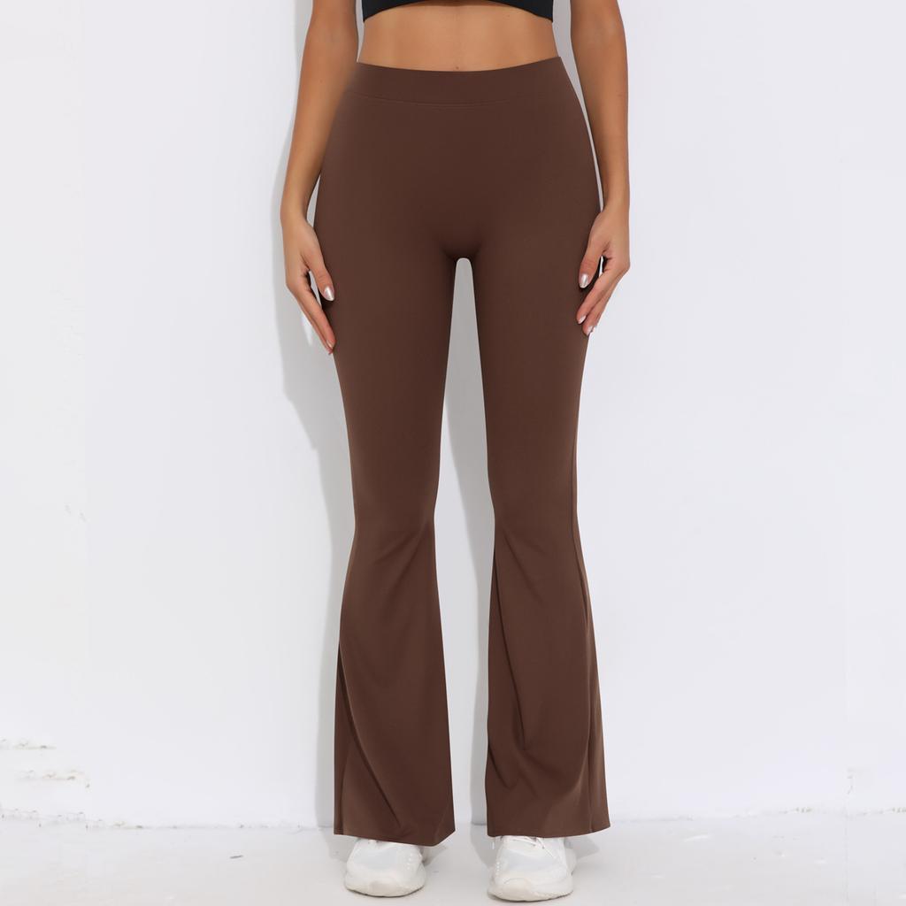 New Solid Color Polished V Waist High Waist Hip Lift Loose Casual Wide Leg Nine-point Pants Running Fitness Yoga Leggings