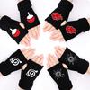 Naruto Anime Cosplay Black Gloves Akatsuki Itachi Bicycle Motorcycle Fingerless Warmer Wrist Gloves Toys for Children Adult Gift
