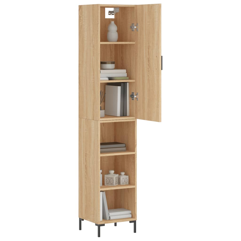 Highboard in Sonoma Oak Finish 34.5 x 34 x 180 cm Particleboard