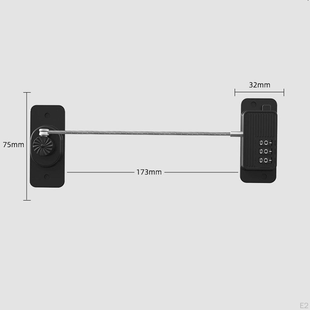 Cabinet Password Lock Refrigerator Latch 17.3cm Steel Cable Easily Install Privacy for