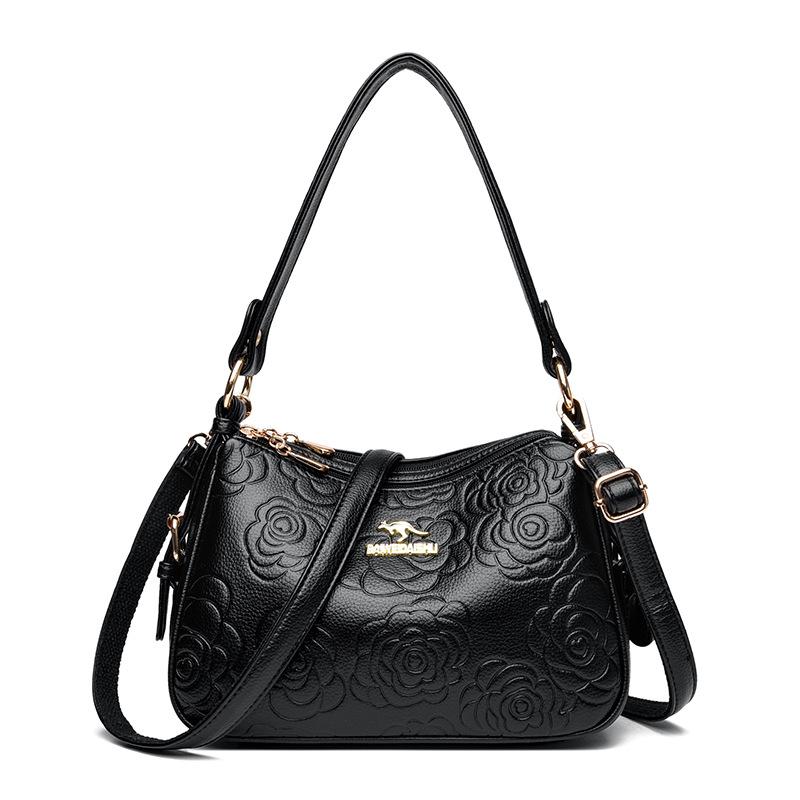 Handbag - Elegant Middle-aged Mother Bag - Casual Single-shoulder Crossbody Bag чёрный