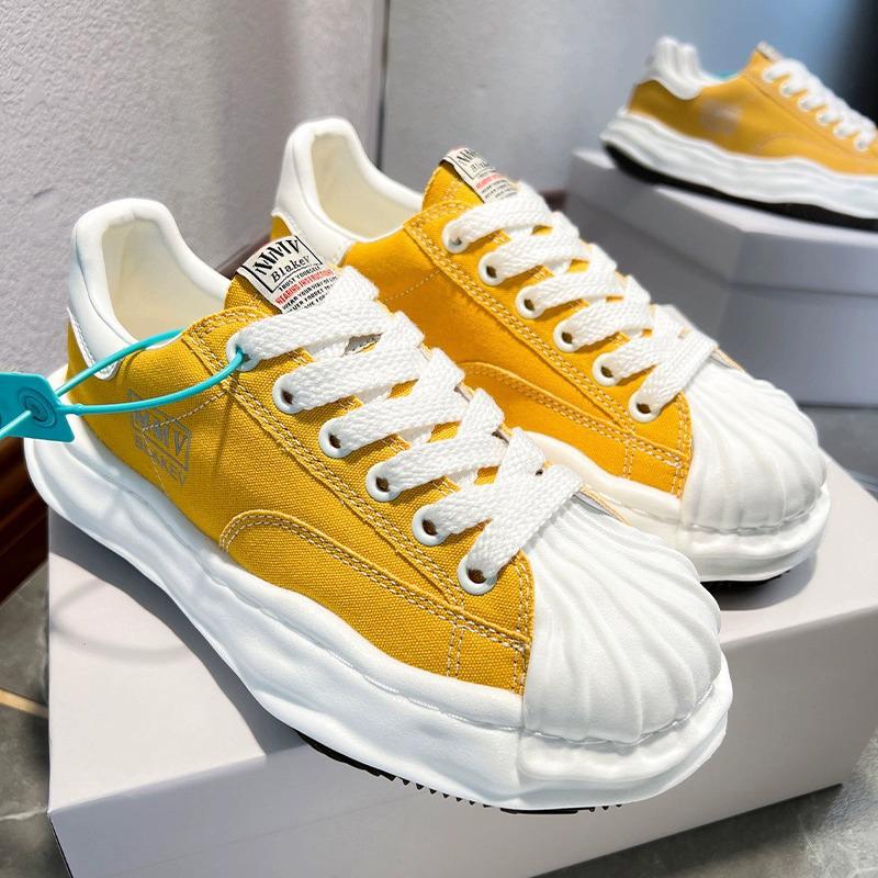 Mihara Yasuhiro Women s Thick-Soled Canvas Skate Shoes - White, Trendy, Height-Boosting. 36