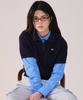 COVERNAT WOMAN Basic Waffle Collar Knit Navy