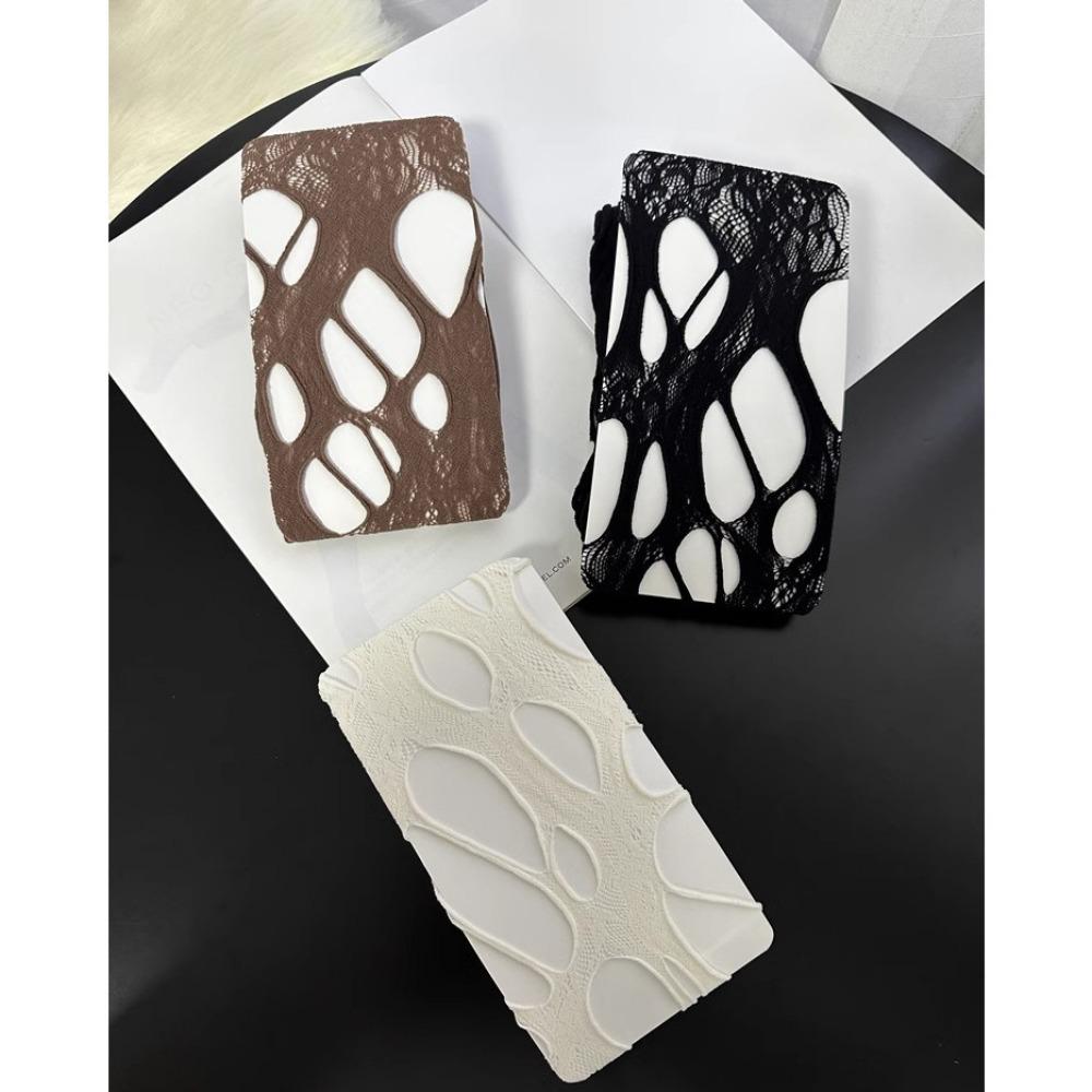 American Retro Babes Subculture Y2k Personality Hole Fishnet Socks Irregular Hollow Pure Desire Sexy Black Stockings