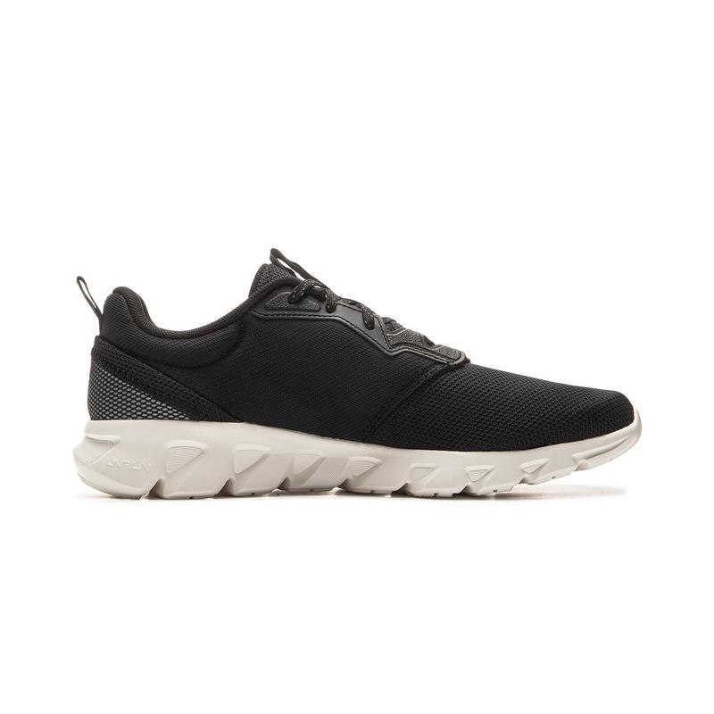 Li Ning Soft Comfortable Fashion Shock Absorbing Durable Low Top Casual Running Shoes Men sneaker Black Off-White ARSV077-1