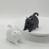 Cute Yawning for cat Statue - White or Black, Compact Desktop Decor for Home, Office, Car - Perfect Gift for Cat Lovers
