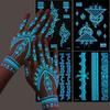 Leg Arm Luminous Henna Tattoo Sticker White Lace Temporary Tattoo  Women/Lady