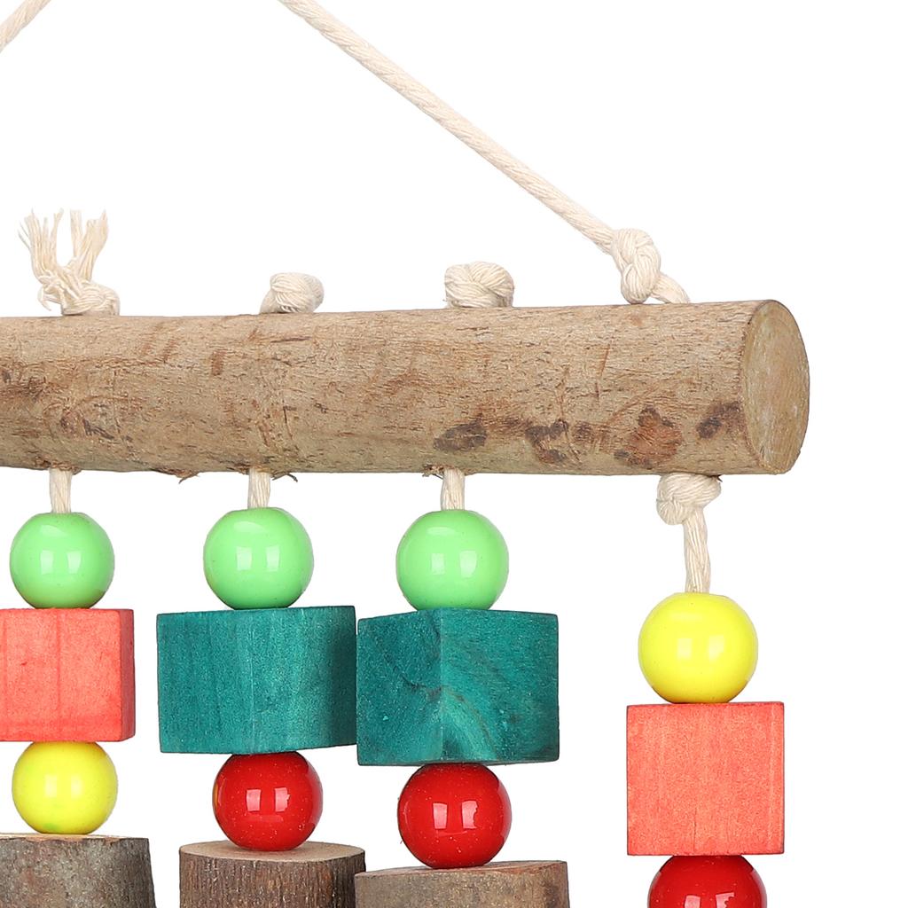 Hanging Chewing Toy Multicolored Natural Wooden Bird Tearing Blocks for Large  