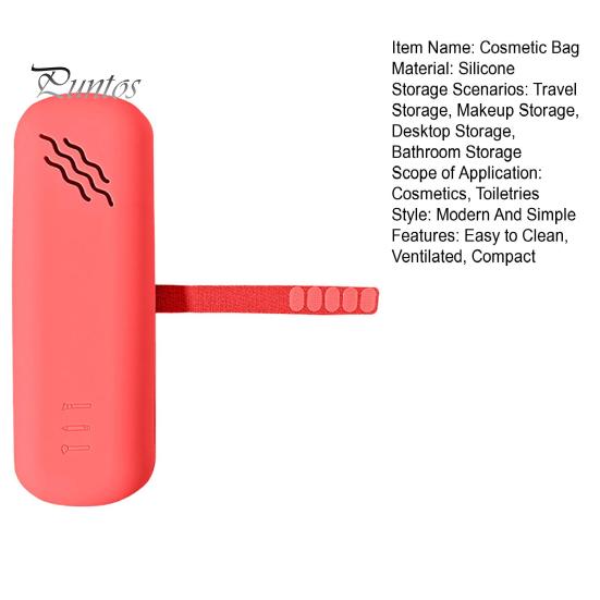 Kosmetiktasche aus Silikon, Reise-Make-up-Pinselhalter, tragbarer Pinsel-Organizer, belüftete Kosmetiktasche für den täglichen Gebrauch, Reiseaufbewahrung