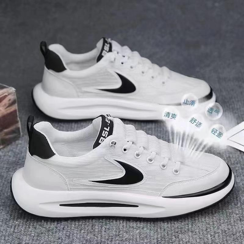 

Spring and summer new men s mesh breathable sneakers fashionable low-top lace-up color matching running men s shoes 39