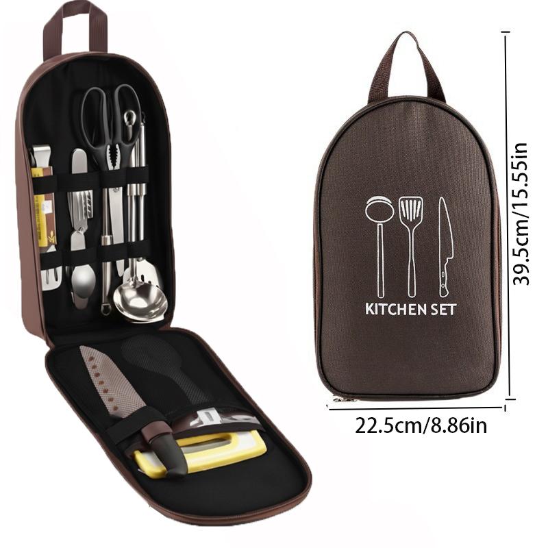 Outdoor Cookware Bag Camping Storage Bag Portable Travel Utensil Bag Picnic Bag Cookware Utensil Organizer (No Tableware)