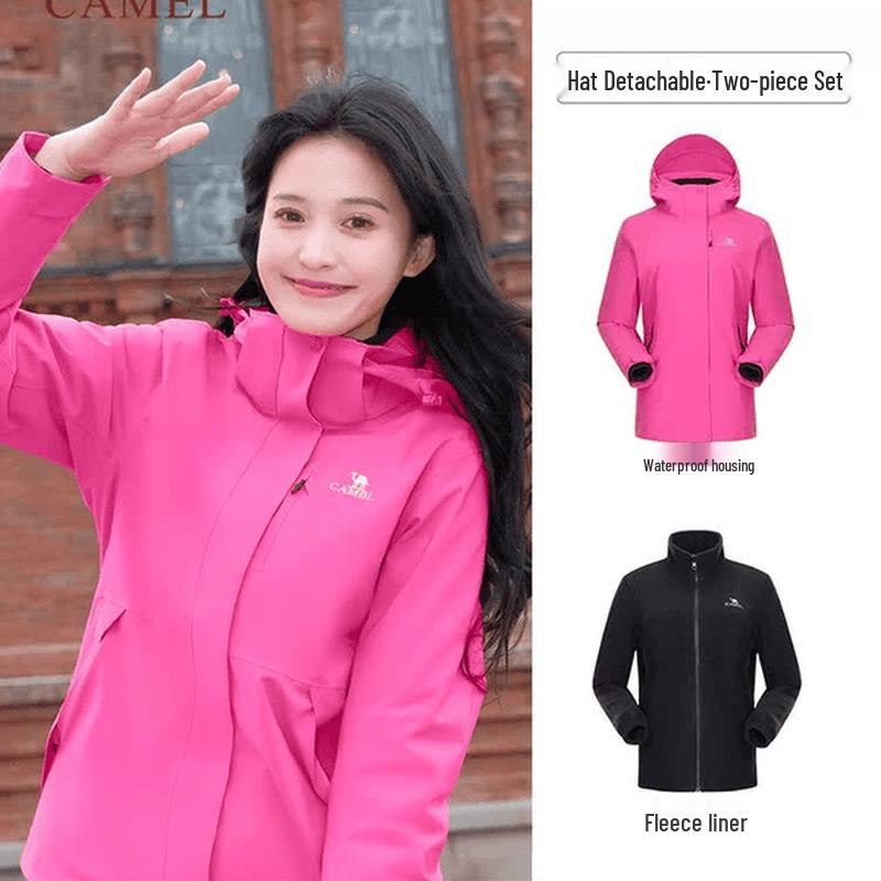 CAMEL Women s 3-in-1 Outdoor Waterproof Jacket L