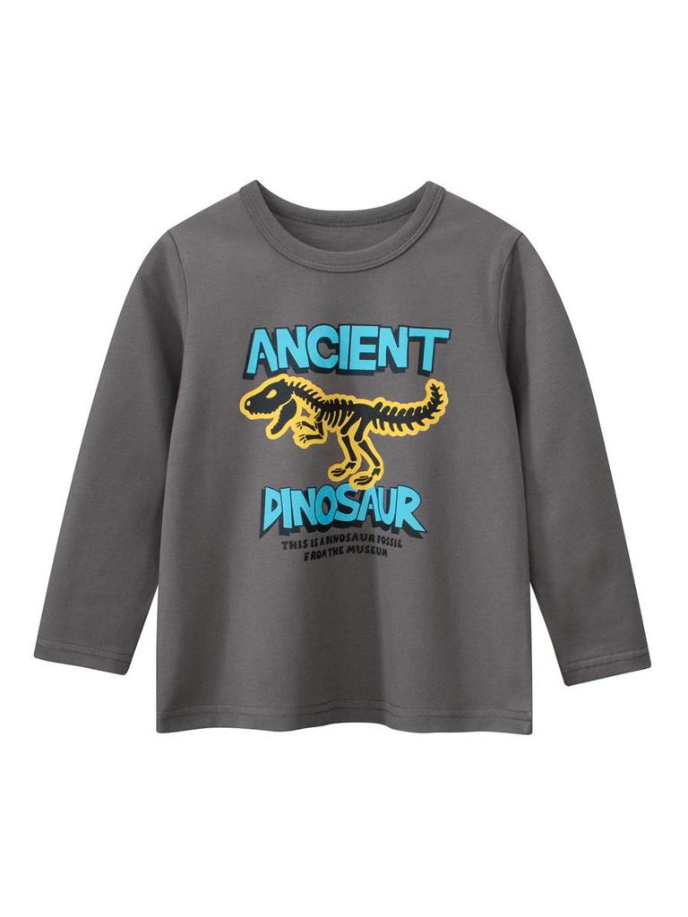 27Kids Korean Style Cartoon Dinosaur Long Sleeve T-Shirt for Boys - Children's Base Layer Baby Clothes