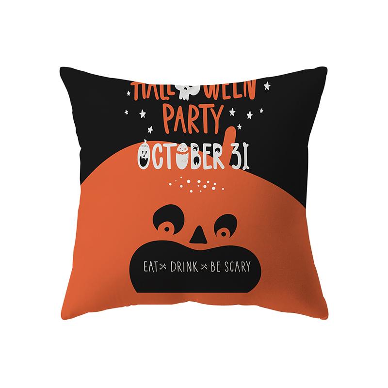 Devil Pumpkin Throw Pillow Cover Halloween Theme Throw Pillow Cover Sofa Chair Bed Cushion Cover Home Decor