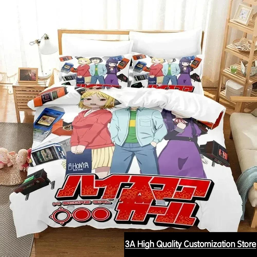 

Comforter Hi Score Girl Anime Bedding Set Bed Set Comforter King Queen Size Boys Adult Bedding Set Comforter (quilt)-EU Single(135*200cm)3pcs