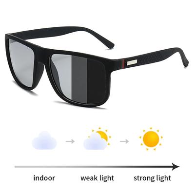 Fashion Pochromic Polarized Sunglasses Men Women Vintage Square Men's Sun Glasses Brand Designer Driving Fishing UV400 Shades