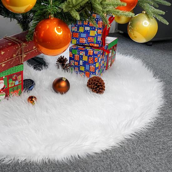 Faux Fur Christmas Tree Skirt White Furry Christmas Tree Skirt Thick