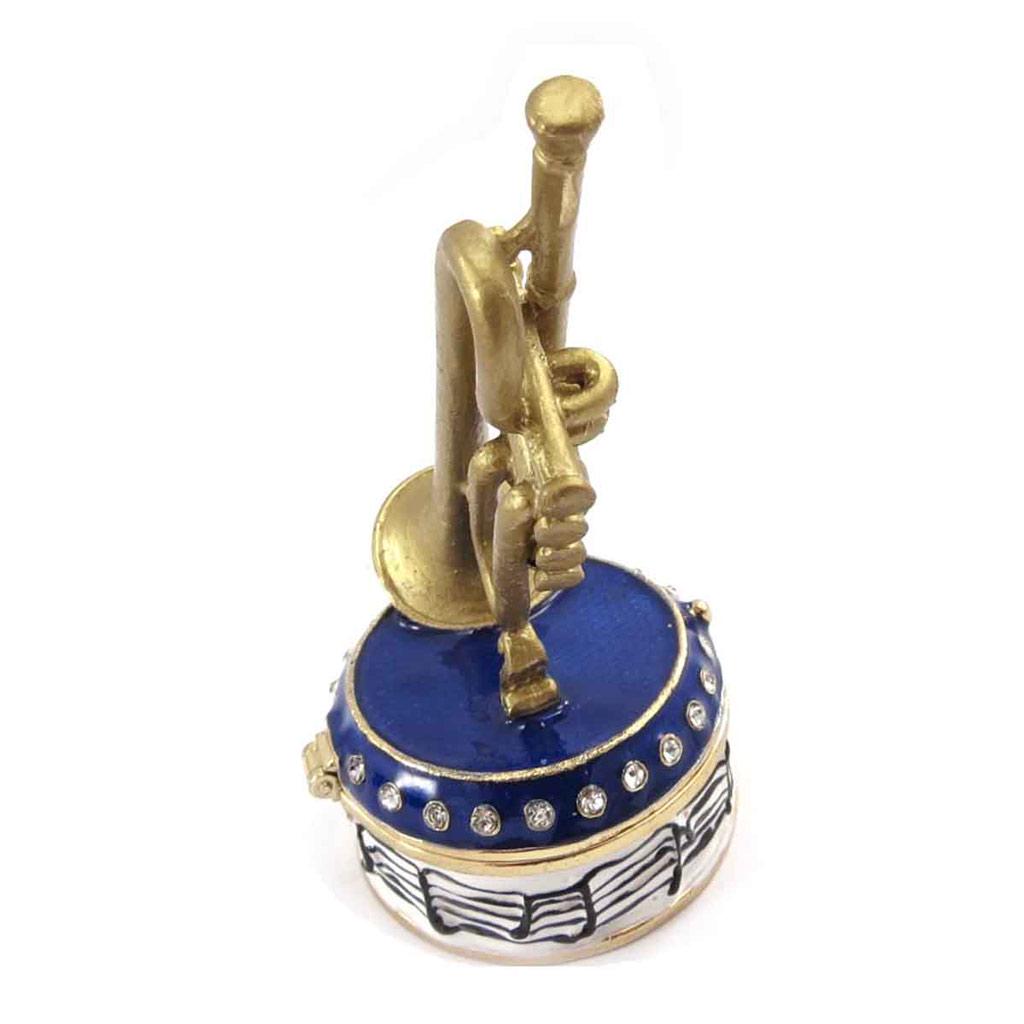 Les Trésors De Lily [J7385] - Golden Blue 'Trumpet' Jewelry Box