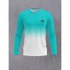Autumn Casual Men's Long Sleeve T-Shirt Men's Fashion Tops Gradient Pattern Tees Crew Neck T-Shirt Outdoor Daily Clothes for Men
