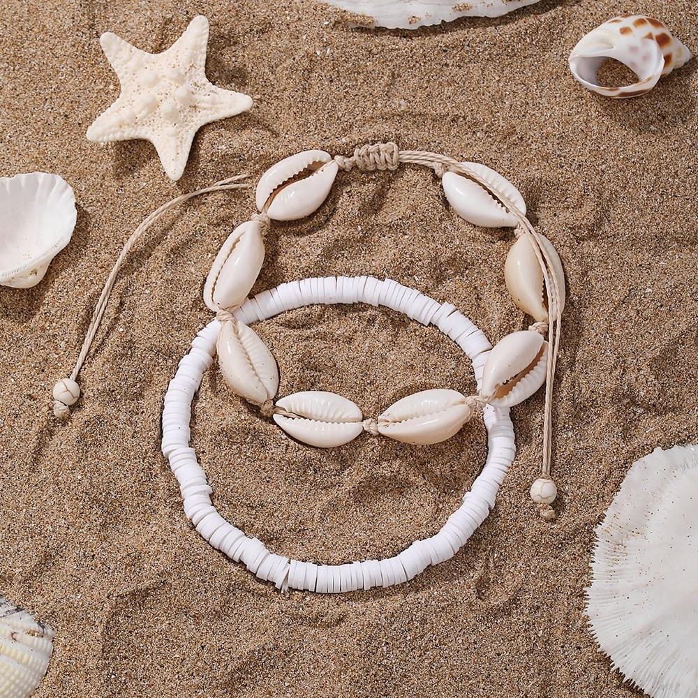 Elastic Boho Beaded Anklets Handmade Beach Foot Chain Cute Starfish Pendant Ankle Beach Vacation