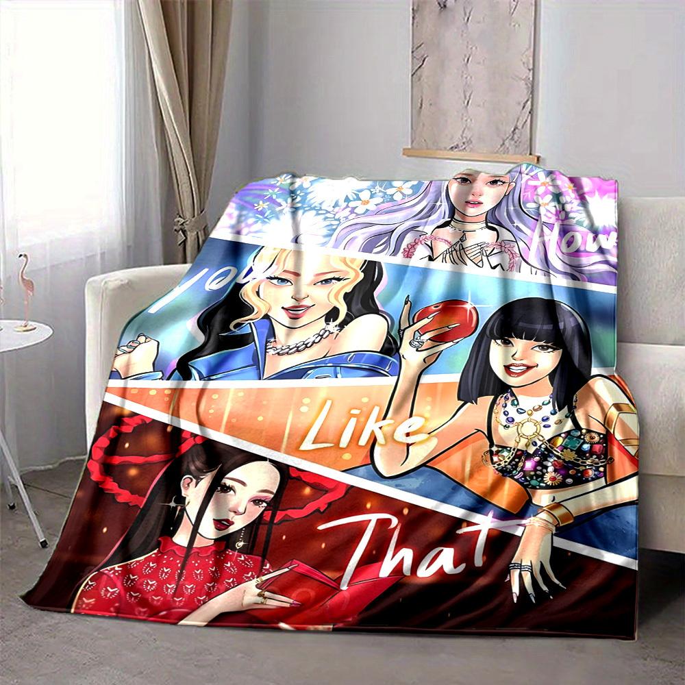 1pc BlackPink, K Pop Flannel Blanket [Cozy Throw Blanket] For Sofa, Bed, Travel, Camping, Livingroom, Office, Couch, Chair, And Bed