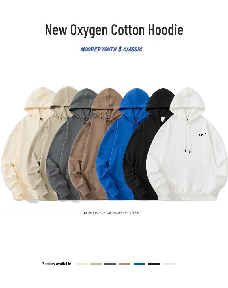 Męska i damska bluza z kapturem na wiosnę/jesień, z długim rękawem, z dzianiny frotte o splocie pętelkowym