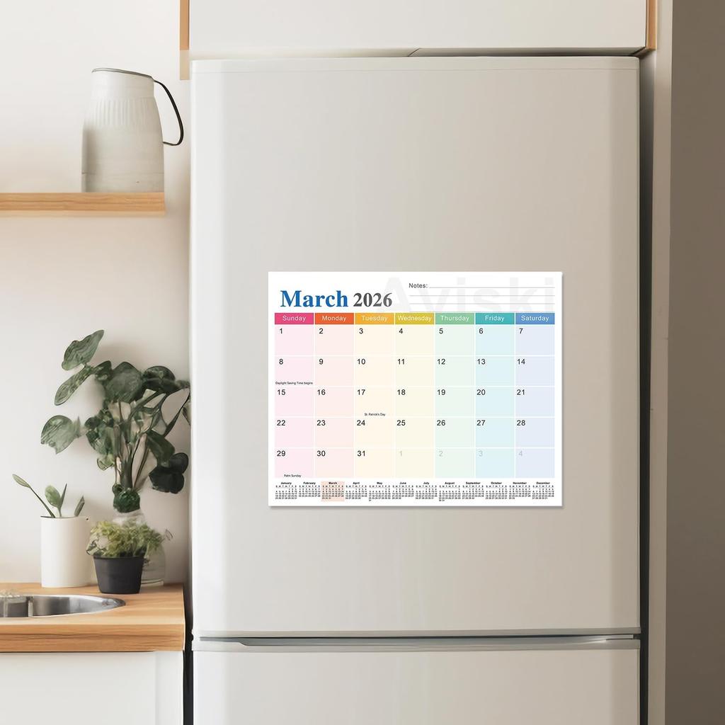 Magnetic Calendar for Fridge, 11.8"x 10", 2026-2027 Monthly Refrigerator Calendar from Jan.2026 - June.2027 Prefect for Planning