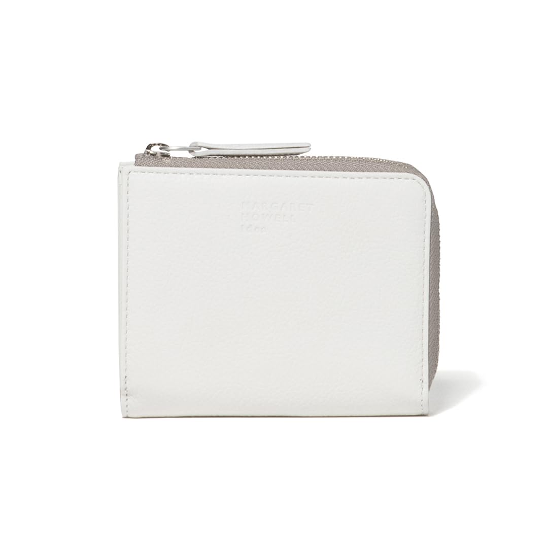 

Margaret Howell IDEA L-shaped Zipper Folding Wallet [Kiel] Women s Soft Leather and Nylon Casual MHLW5ES1 Off-White